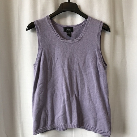 LouLou Lilac Sweater Vest Size Large - Picture 1 of 8